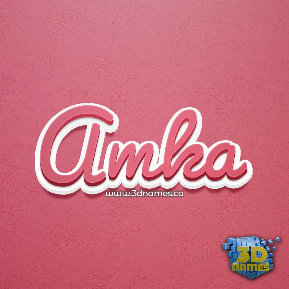 amka in Red Scribble style - 3D name wallpaper