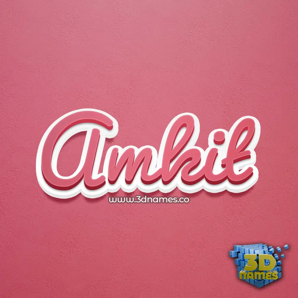 amkit in Red Scribble style - 3D name wallpaper