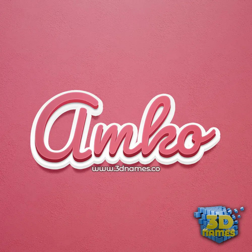 amko in Red Scribble style - 3D name wallpaper