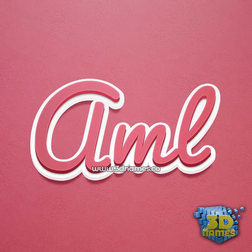 aml in Red Scribble style - 3D name wallpaper