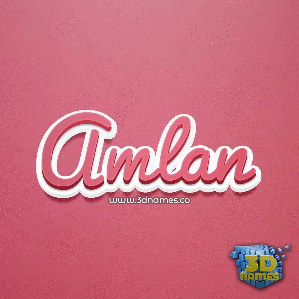 amlan in Red Scribble style - 3D name wallpaper