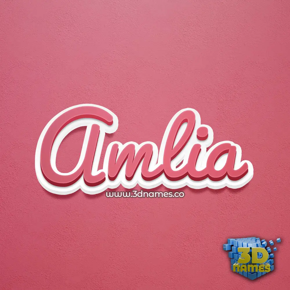 amlia in Red Scribble style - 3D name wallpaper