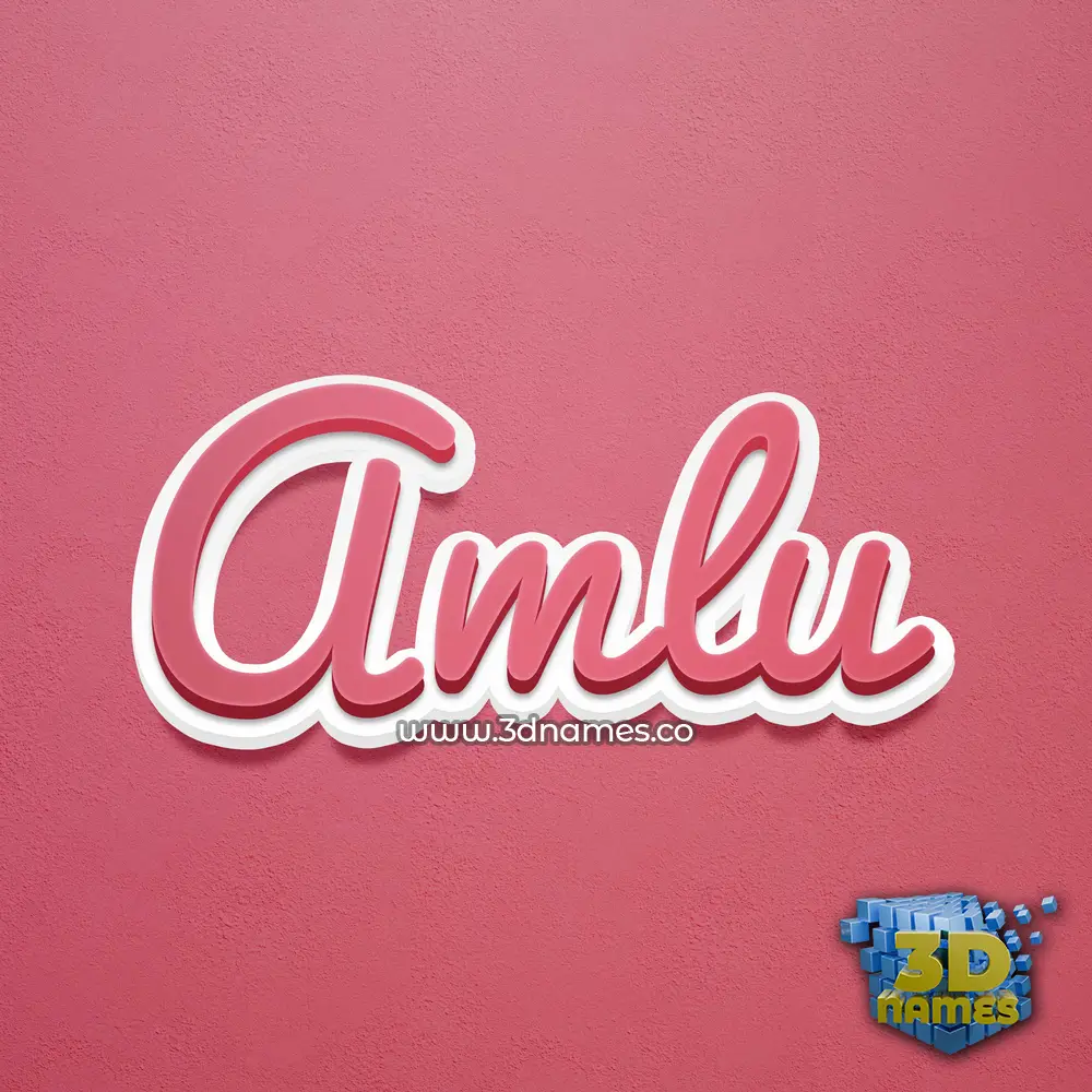 amlu in Red Scribble style - 3D name wallpaper