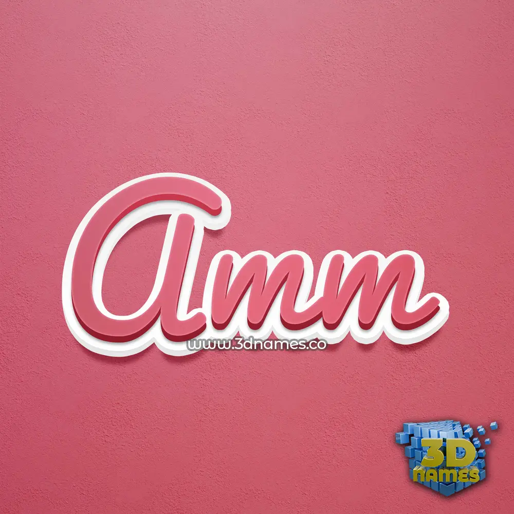 amm in Red Scribble style - 3D name wallpaper