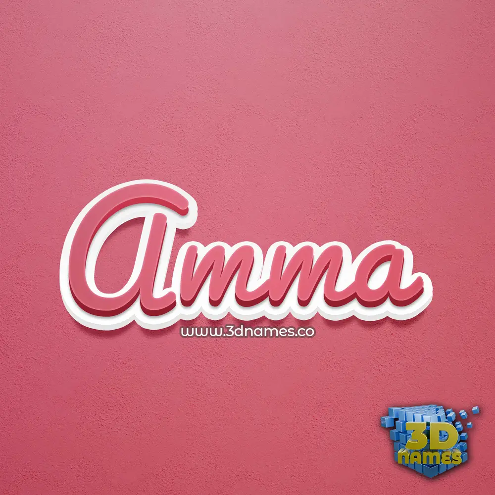 amma in Red Scribble style - 3D name wallpaper