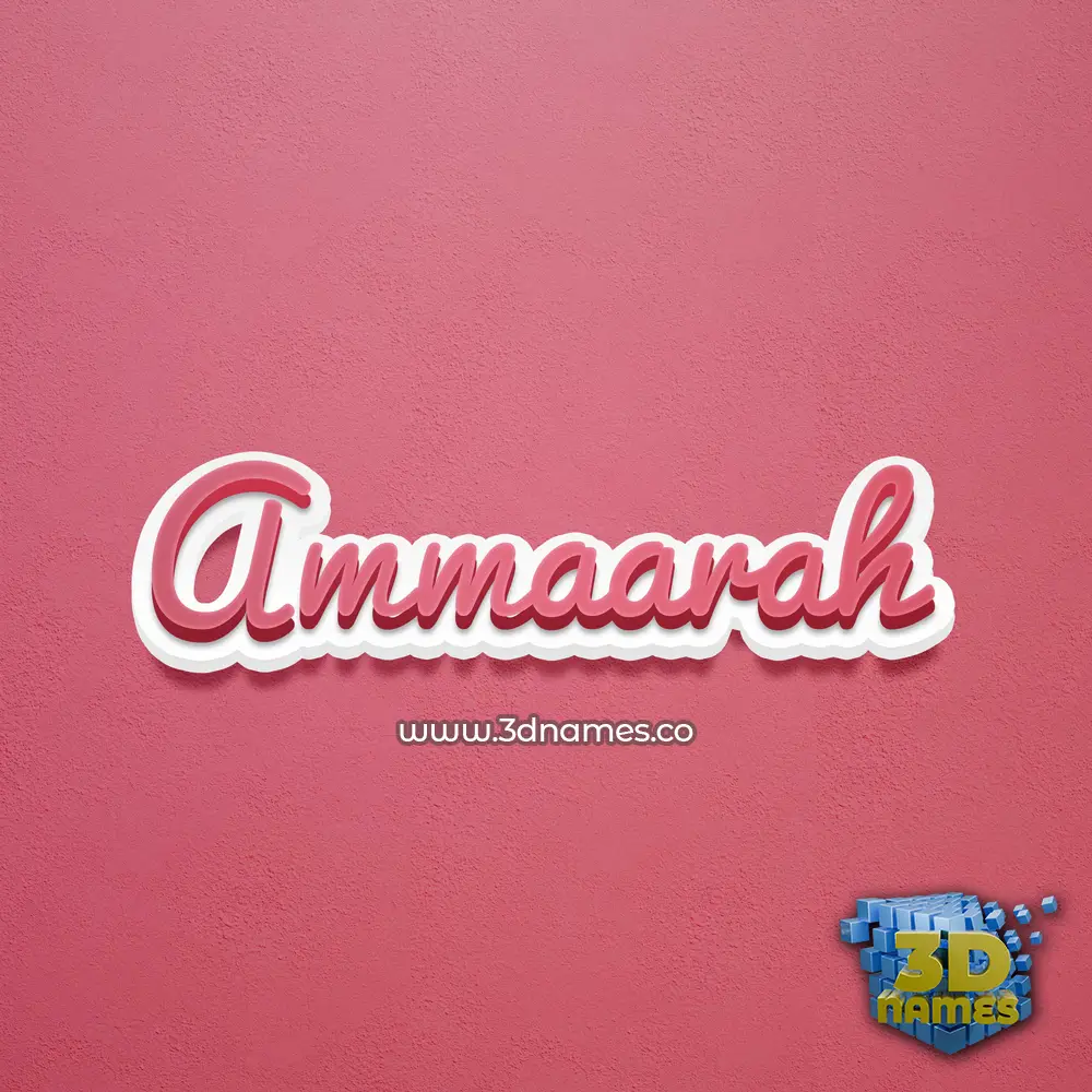ammaarah in Red Scribble style - 3D name wallpaper