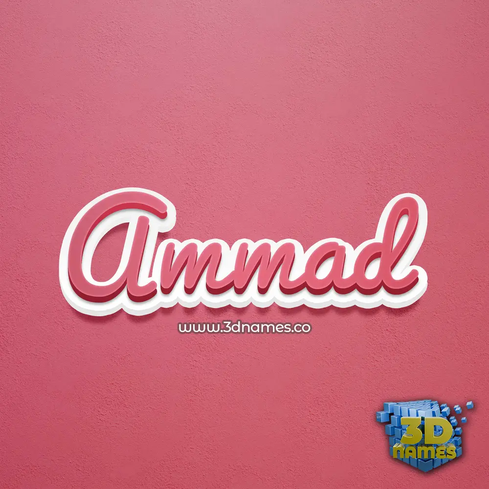 ammad in Red Scribble style - 3D name wallpaper