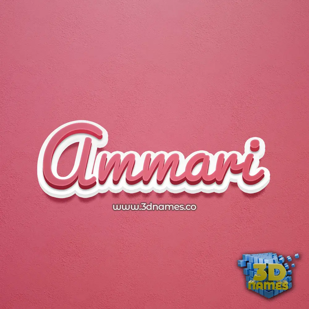 ammari in Red Scribble style - 3D name wallpaper