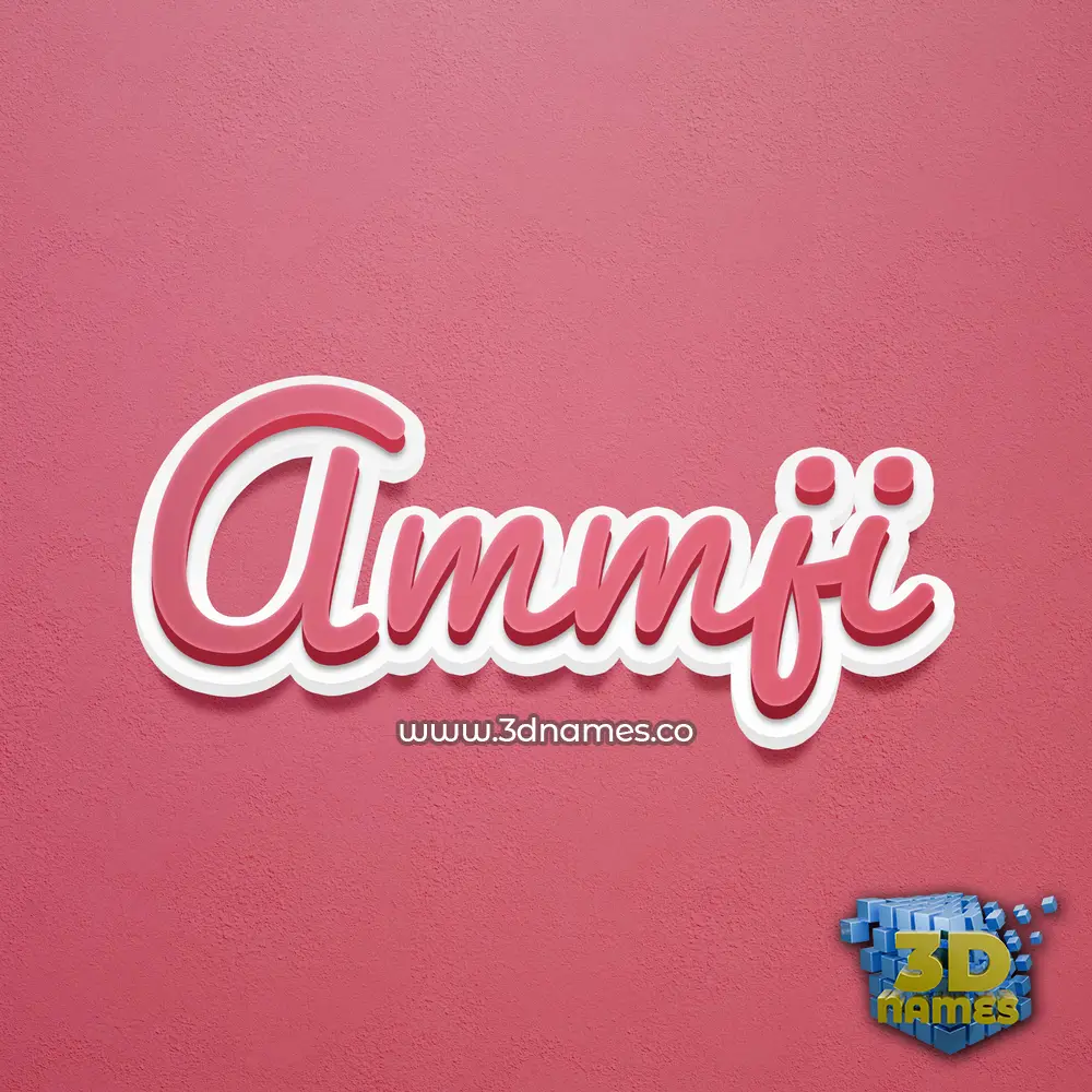 ammji in Red Scribble style - 3D name wallpaper