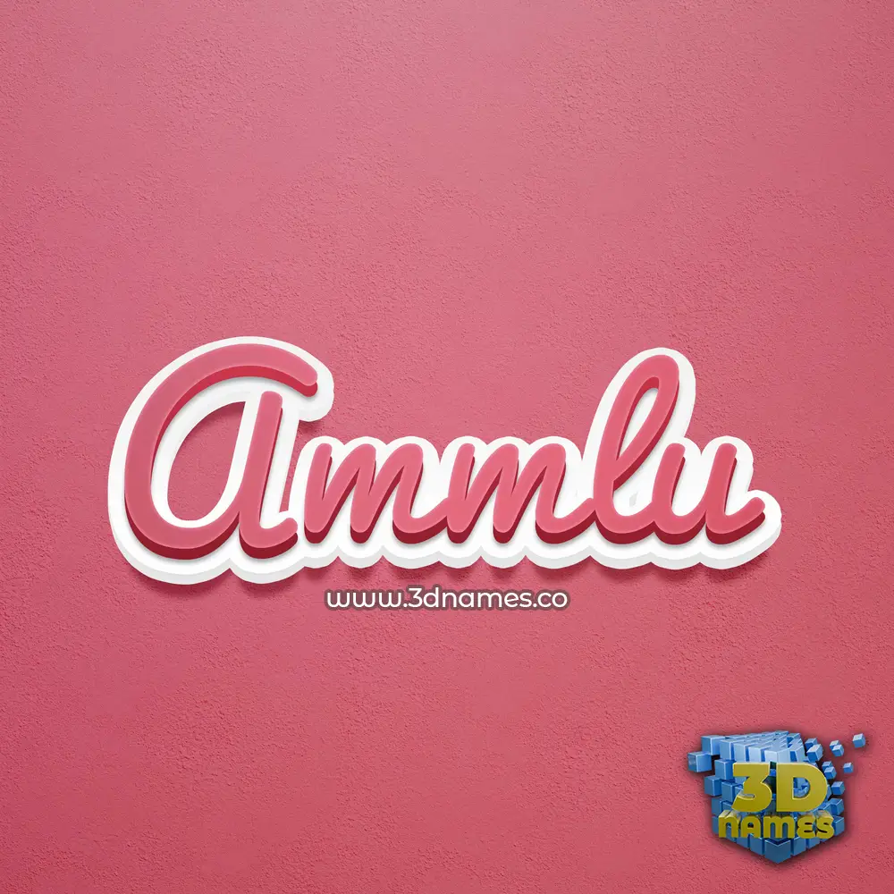 ammlu in Red Scribble style - 3D name wallpaper