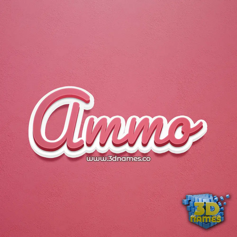 ammo in Red Scribble style - 3D name wallpaper