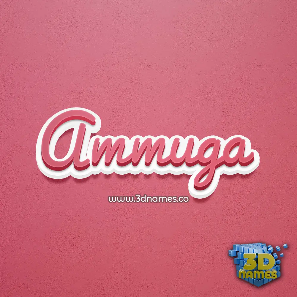 ammuga in Red Scribble style - 3D name wallpaper