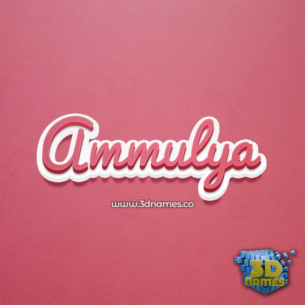 ammulya in Red Scribble style - 3D name wallpaper
