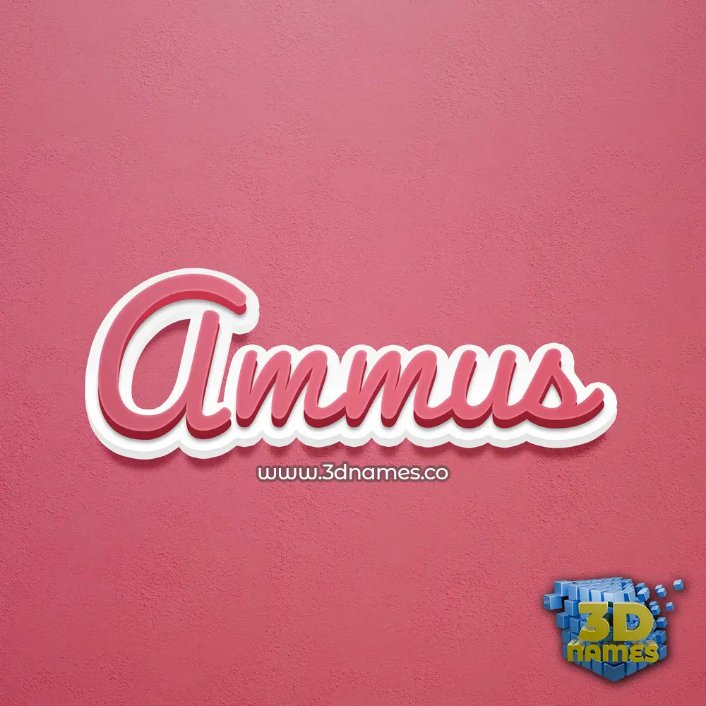 ammus in Red Scribble style - 3D name wallpaper