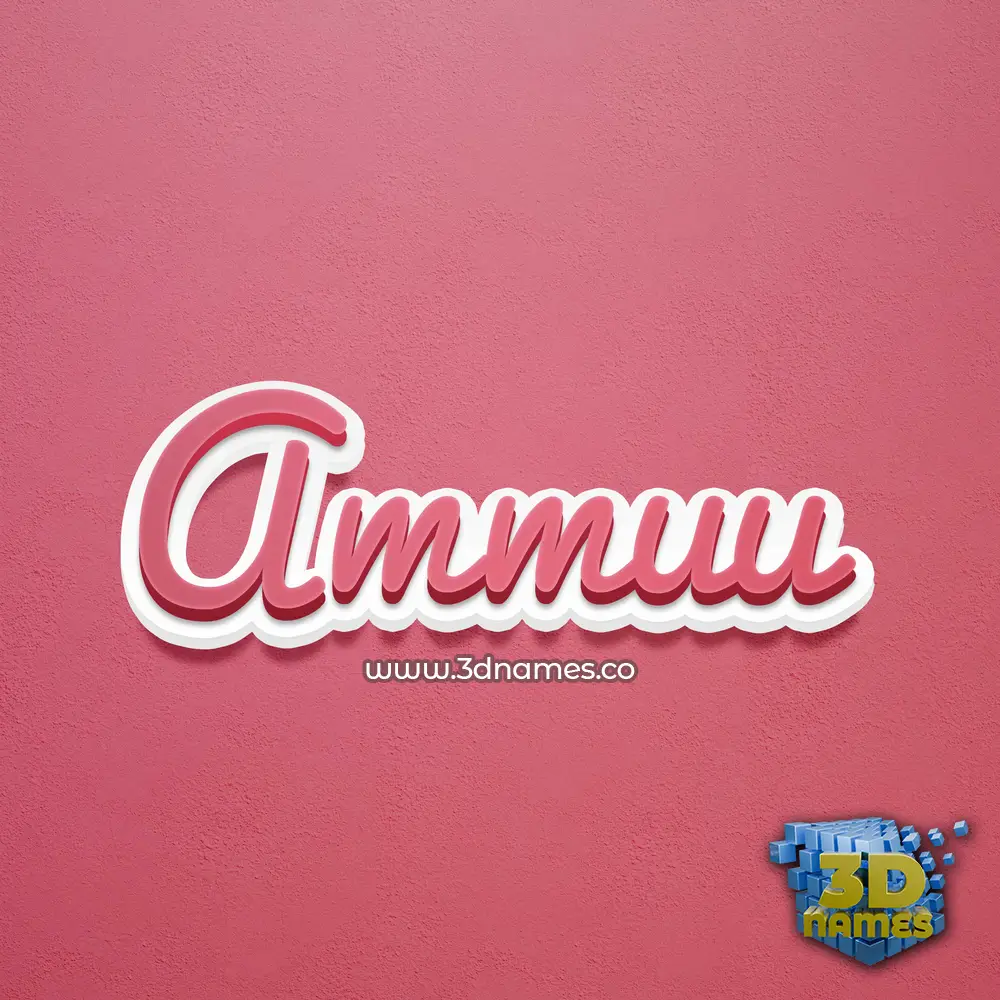 ammuu in Red Scribble style - 3D name wallpaper
