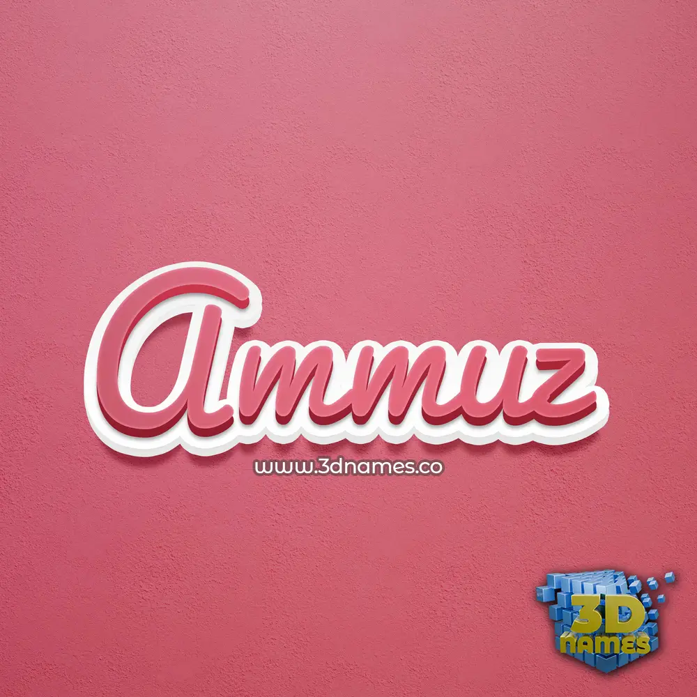 ammuz in Red Scribble style - 3D name wallpaper