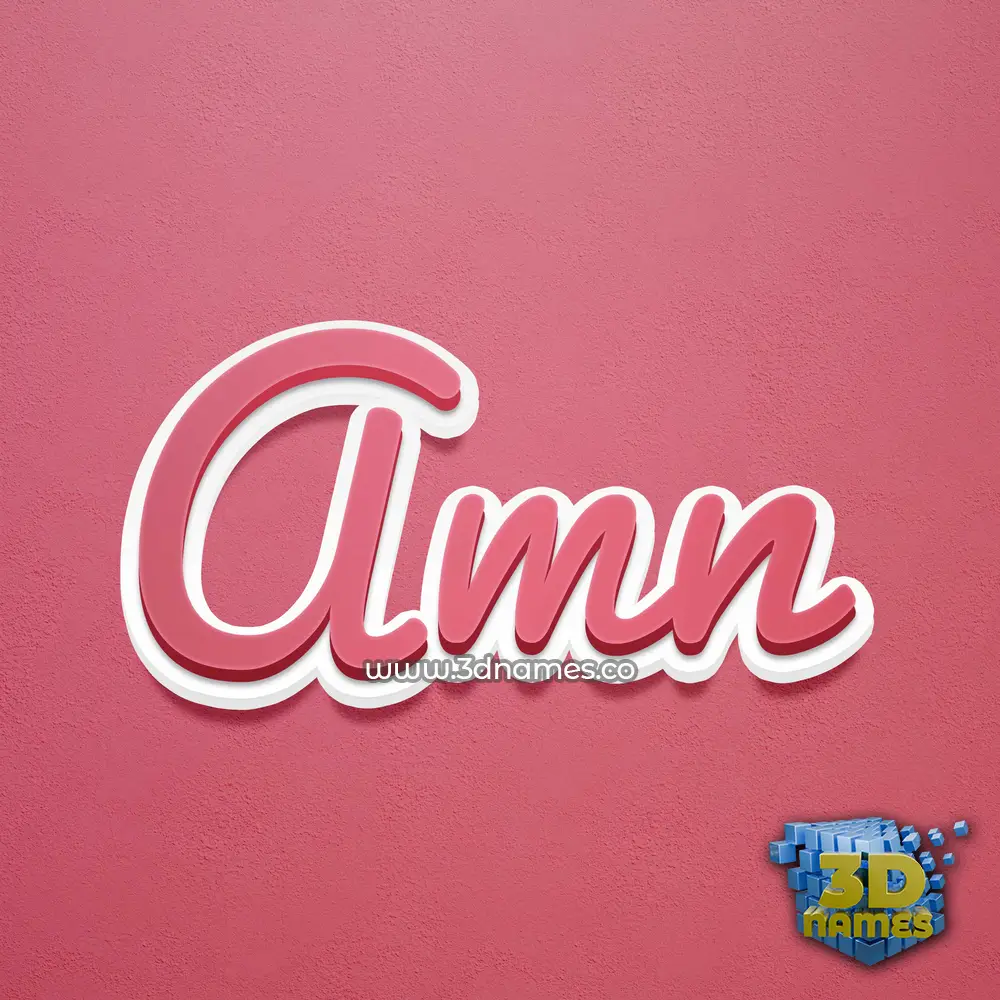 amn in Red Scribble style - 3D name wallpaper