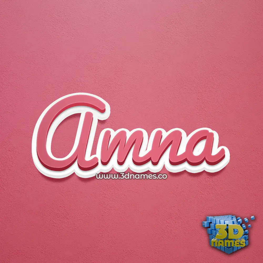 amna in Red Scribble style - 3D name wallpaper