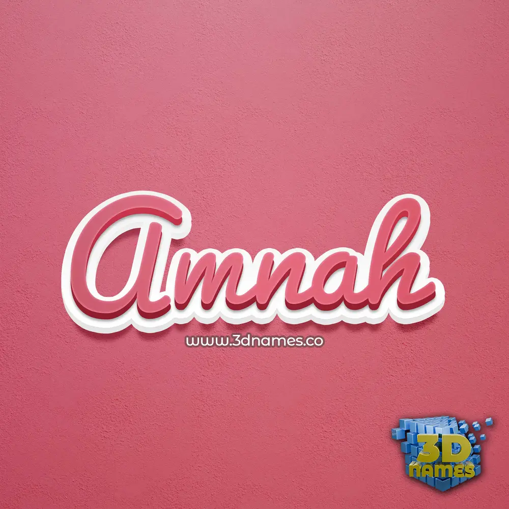 amnah in Red Scribble style - 3D name wallpaper