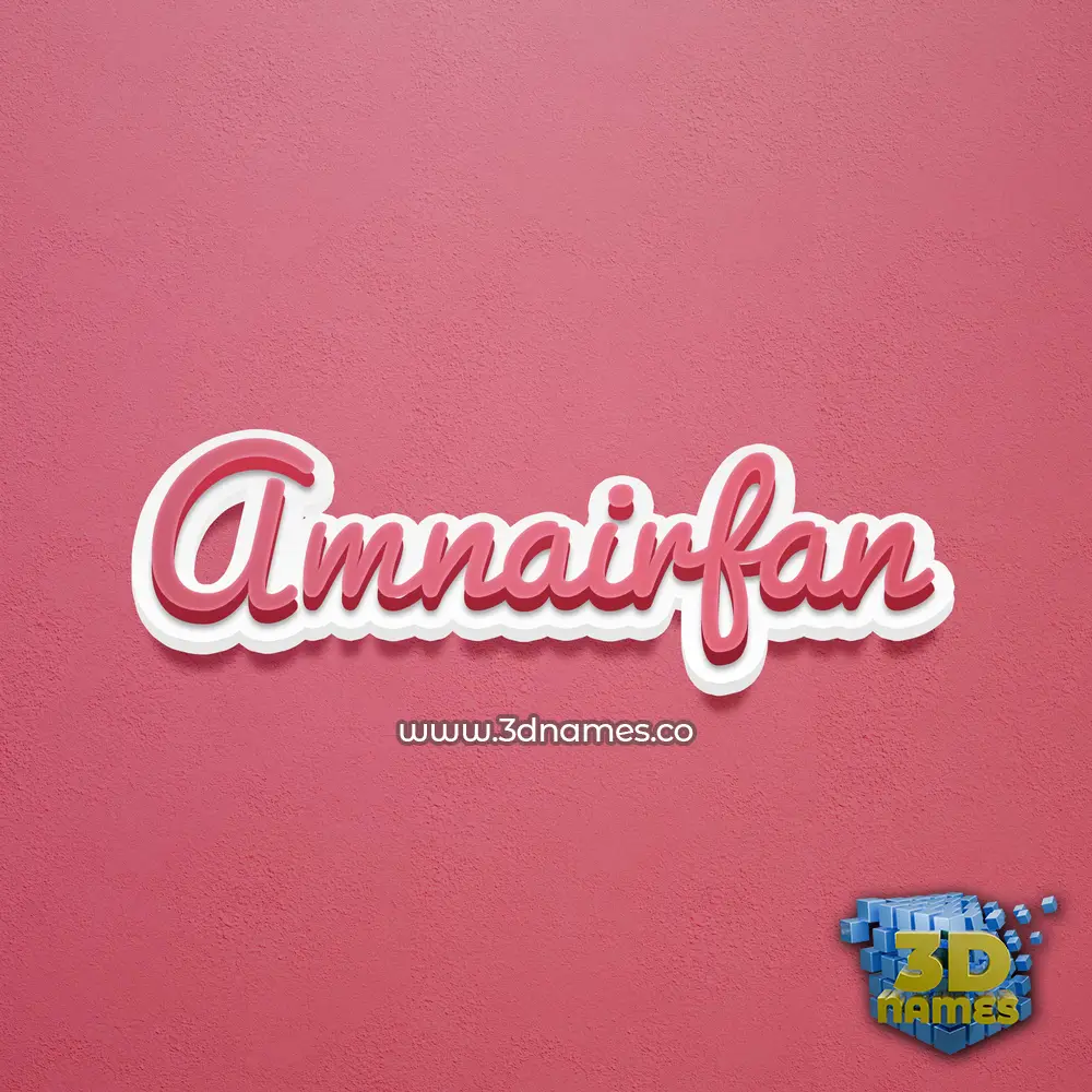 amnairfan in Red Scribble style - 3D name wallpaper