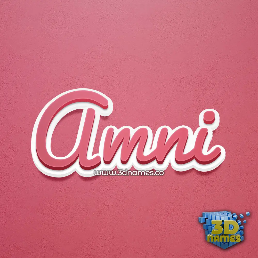 amni in Red Scribble style - 3D name wallpaper