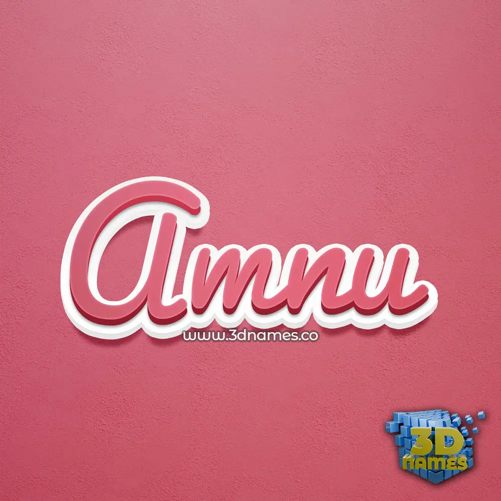 amnu in Red Scribble style - 3D name wallpaper