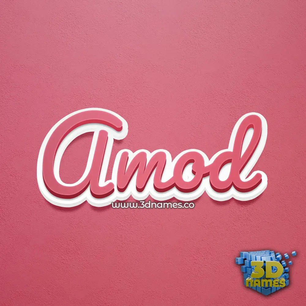 amod in Red Scribble style - 3D name wallpaper