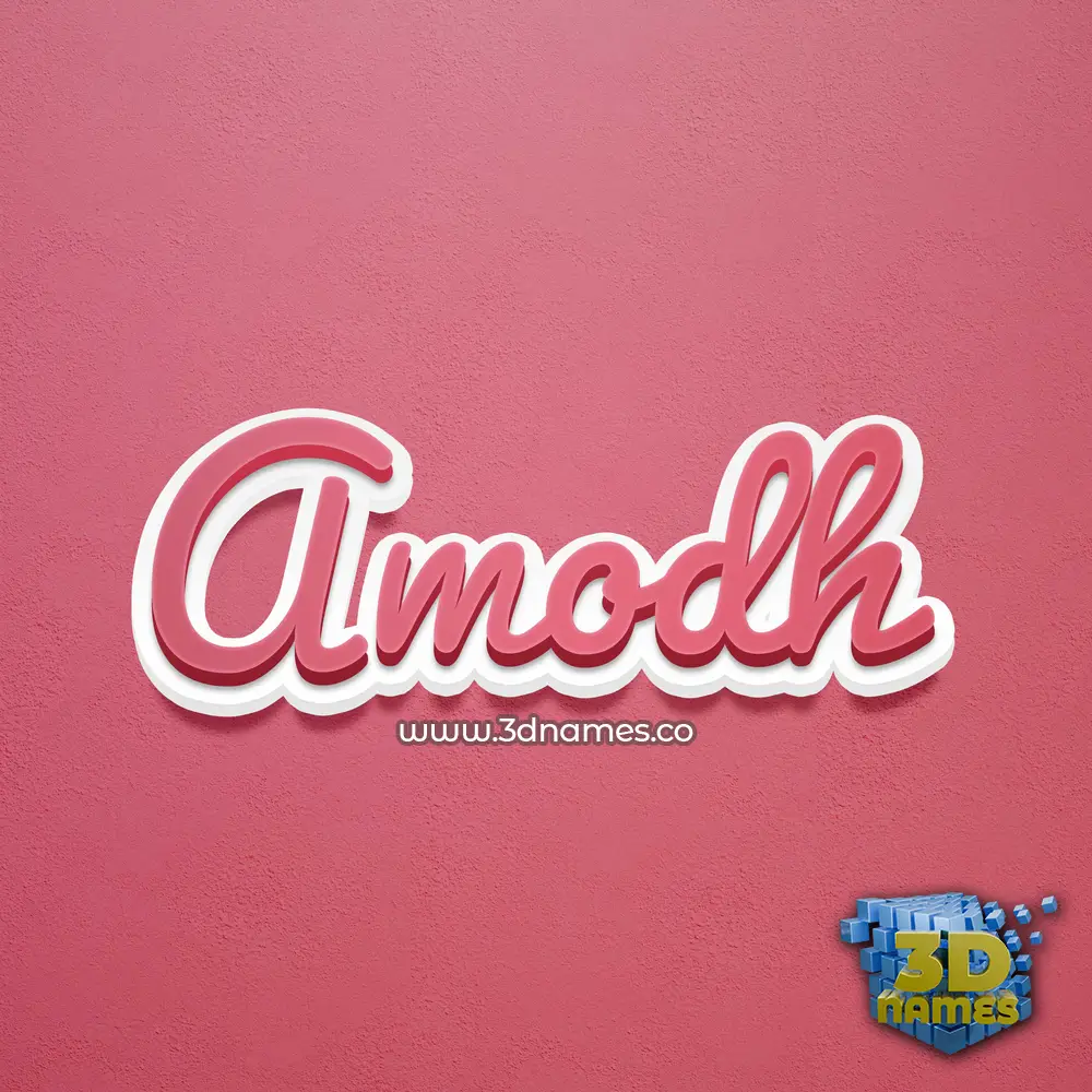amodh in Red Scribble style - 3D name wallpaper