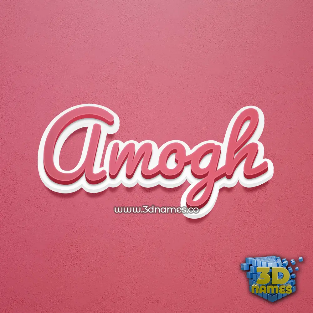 amogh in Red Scribble style - 3D name wallpaper