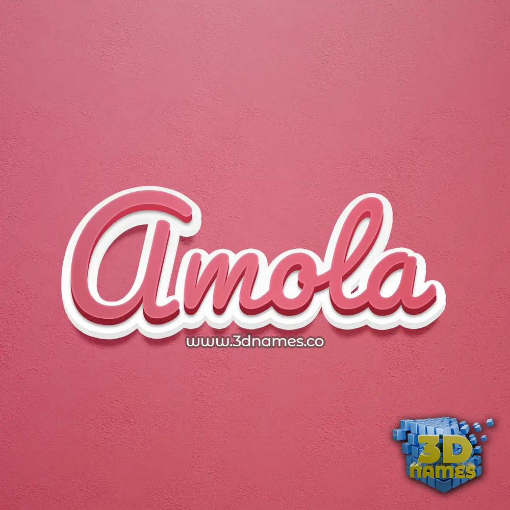amola in Red Scribble style - 3D name wallpaper