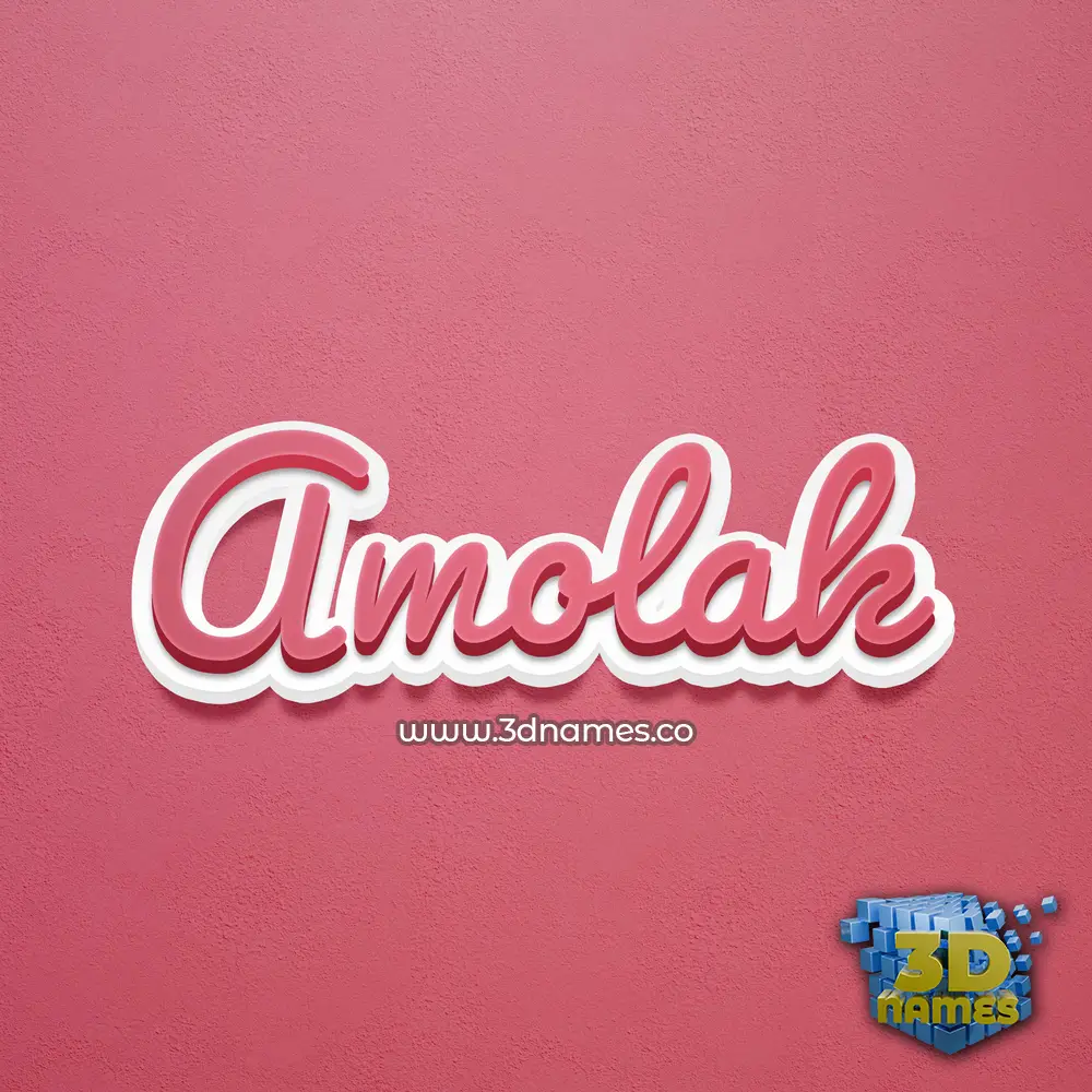 amolak in Red Scribble style - 3D name wallpaper