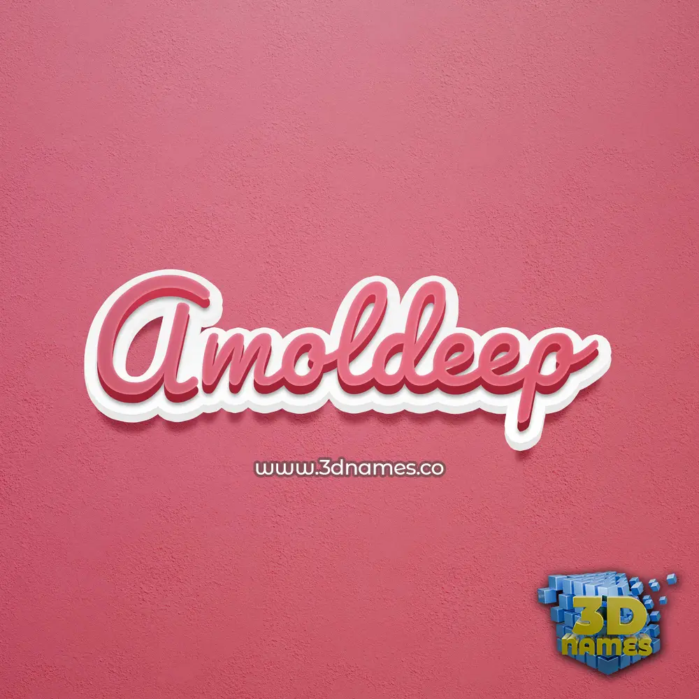 amoldeep in Red Scribble style - 3D name wallpaper