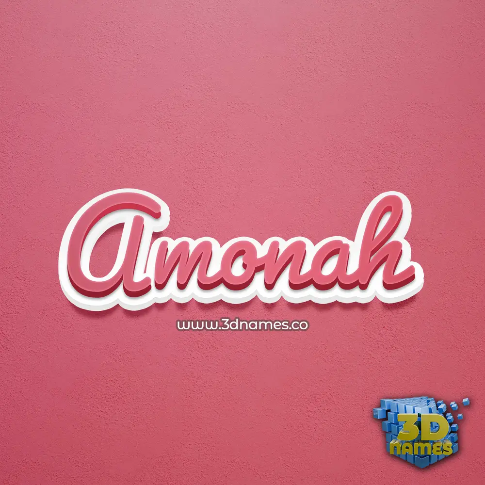 amonah in Red Scribble style - 3D name wallpaper