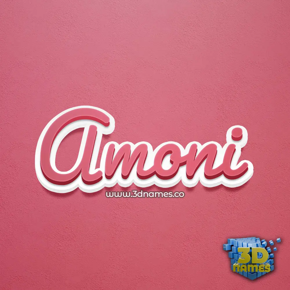 amoni in Red Scribble style - 3D name wallpaper