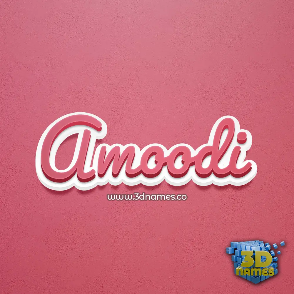 amoodi in Red Scribble style - 3D name wallpaper