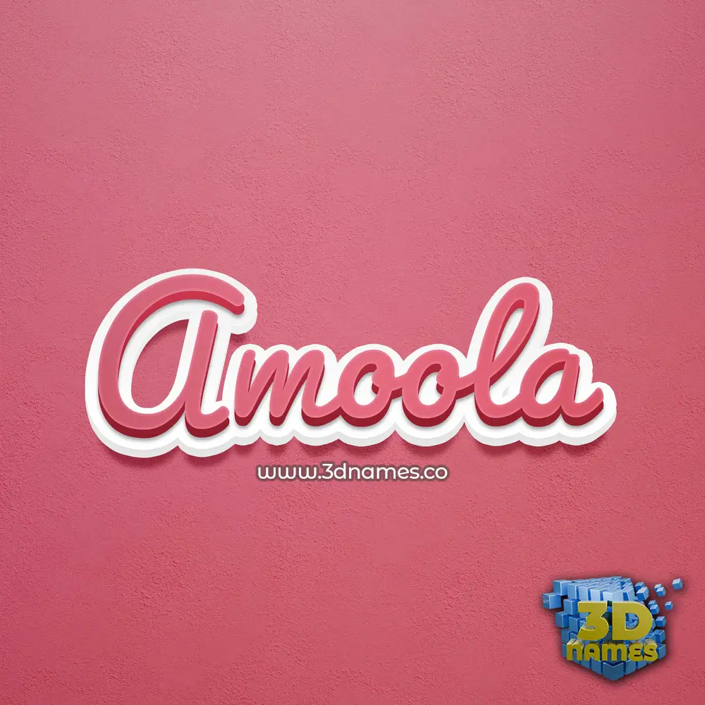 amoola in Red Scribble style - 3D name wallpaper