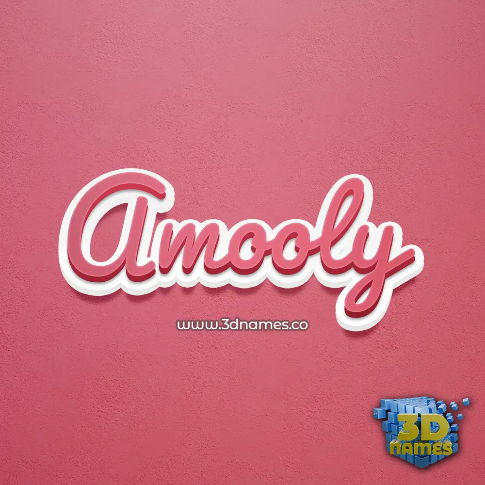 amooly in Red Scribble style - 3D name wallpaper