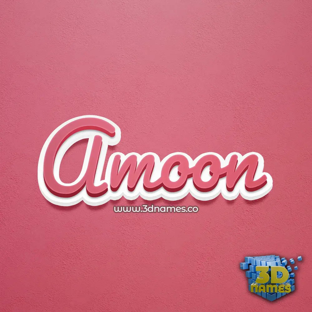amoon in Red Scribble style - 3D name wallpaper