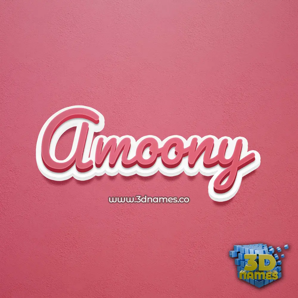 amoony in Red Scribble style - 3D name wallpaper
