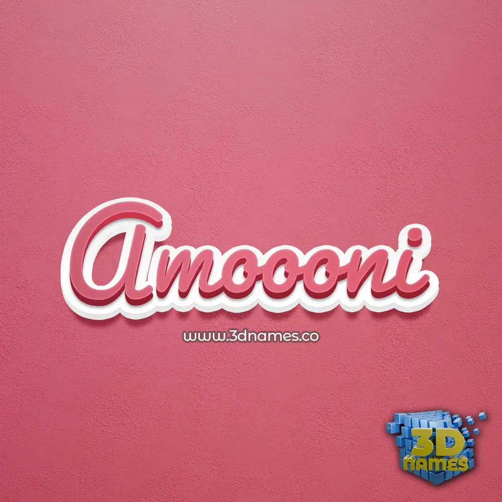 amoooni in Red Scribble style - 3D name wallpaper