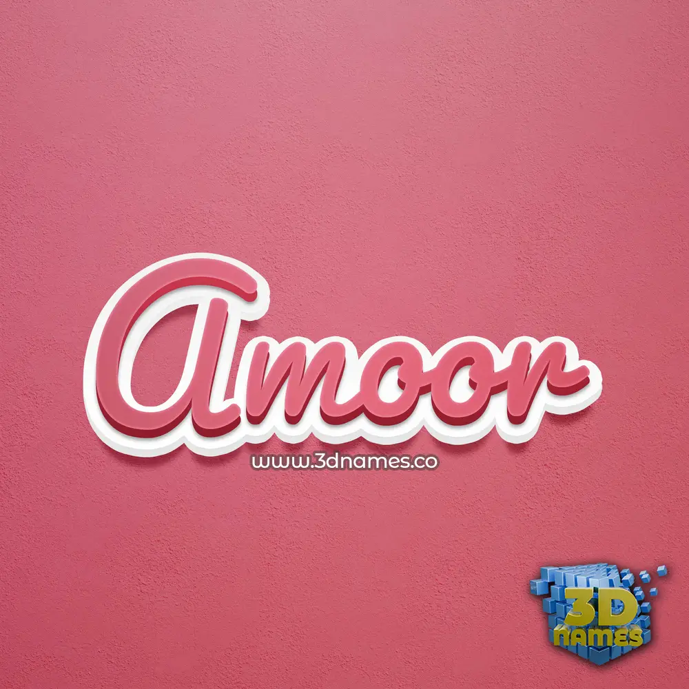 amoor in Red Scribble style - 3D name wallpaper
