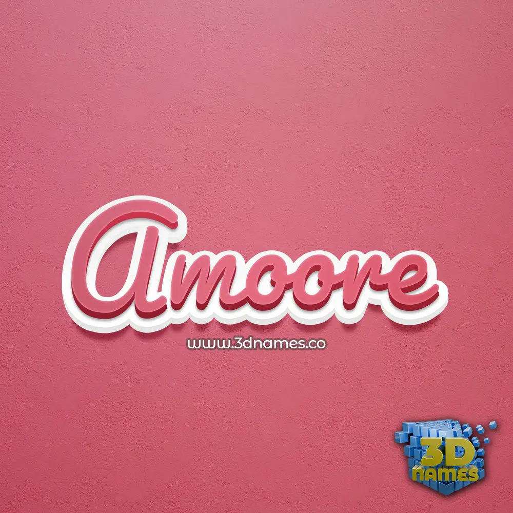 amoore in Red Scribble style - 3D name wallpaper