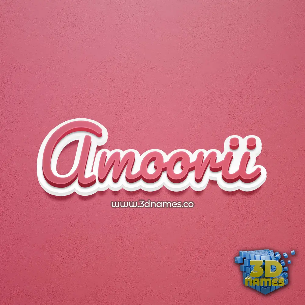 amoorii in Red Scribble style - 3D name wallpaper