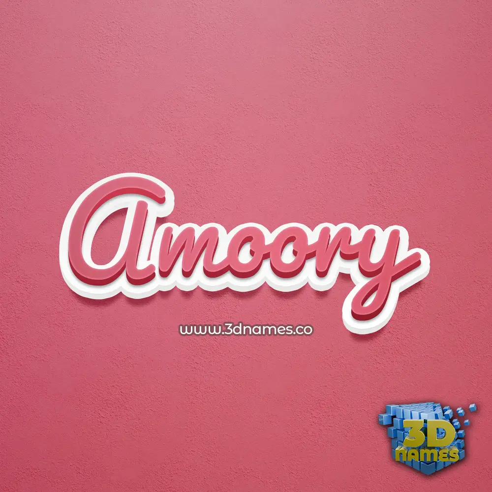 amoory in Red Scribble style - 3D name wallpaper