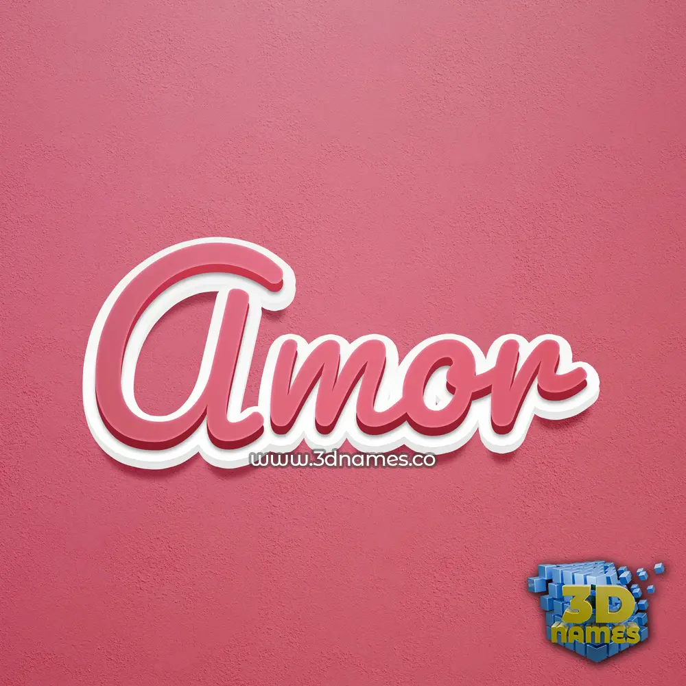 amor in Red Scribble style - 3D name wallpaper