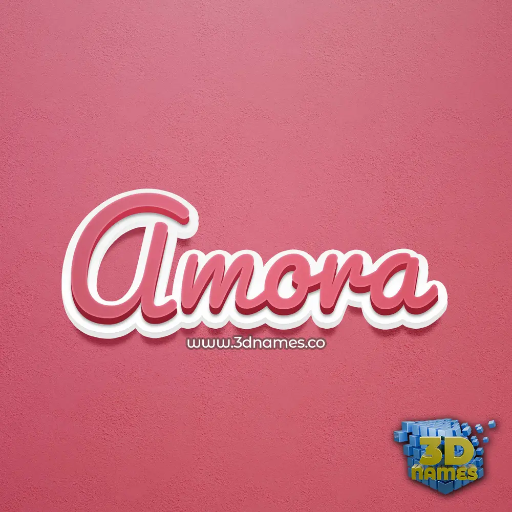 amora in Red Scribble style - 3D name wallpaper