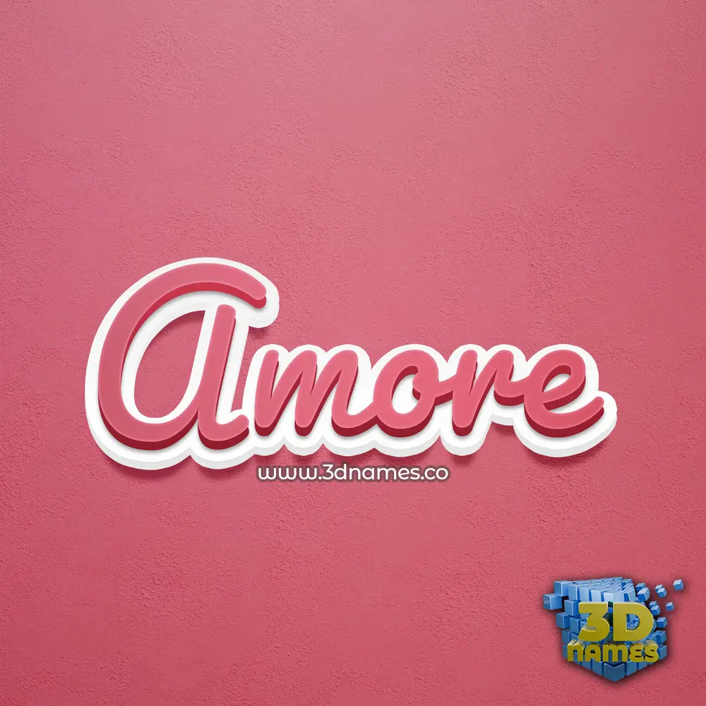 amore in Red Scribble style - 3D name wallpaper
