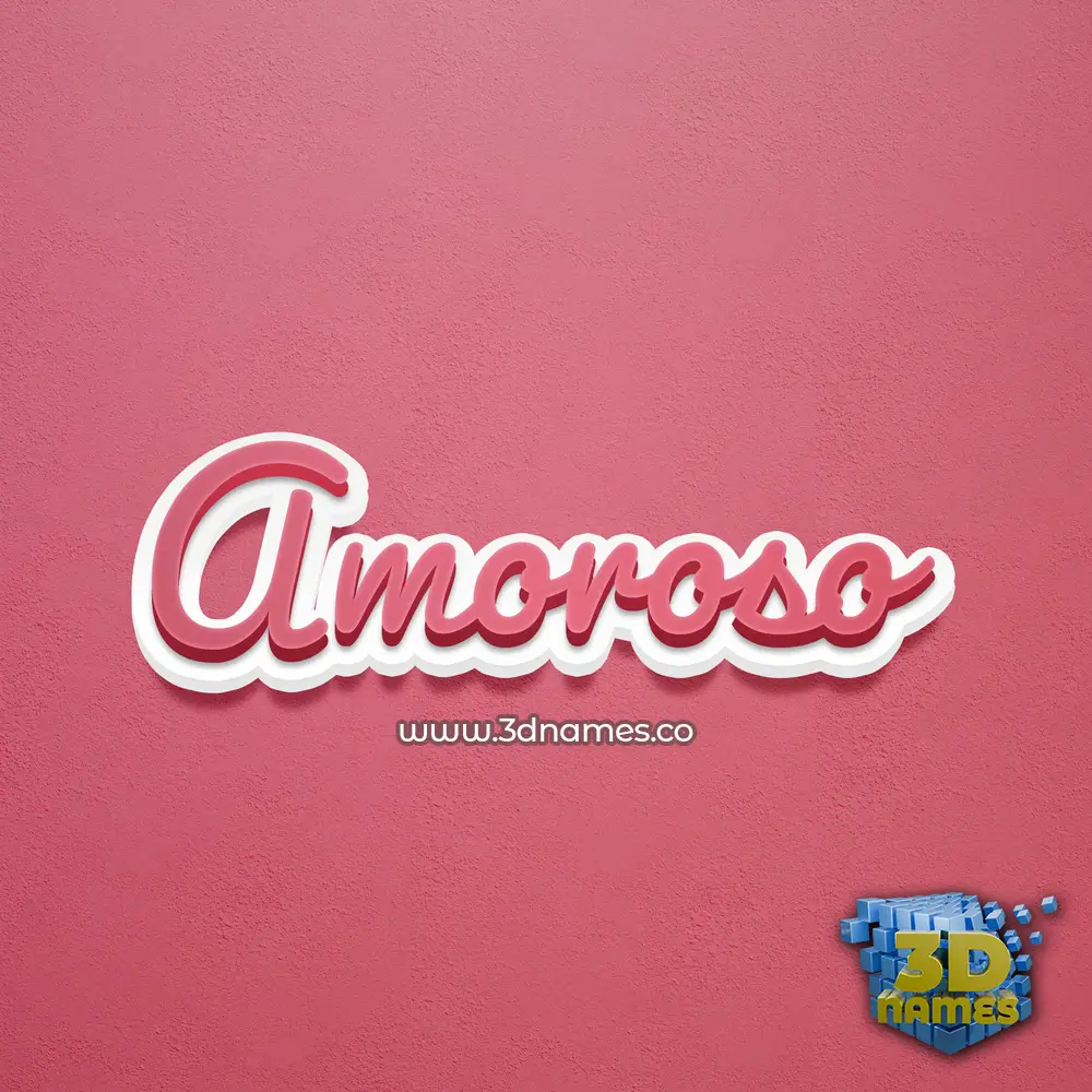 amoroso in Red Scribble style - 3D name wallpaper