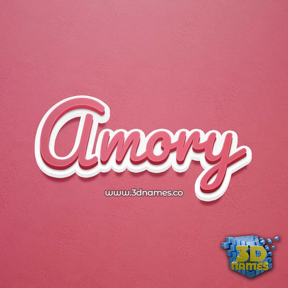 amory in Red Scribble style - 3D name wallpaper