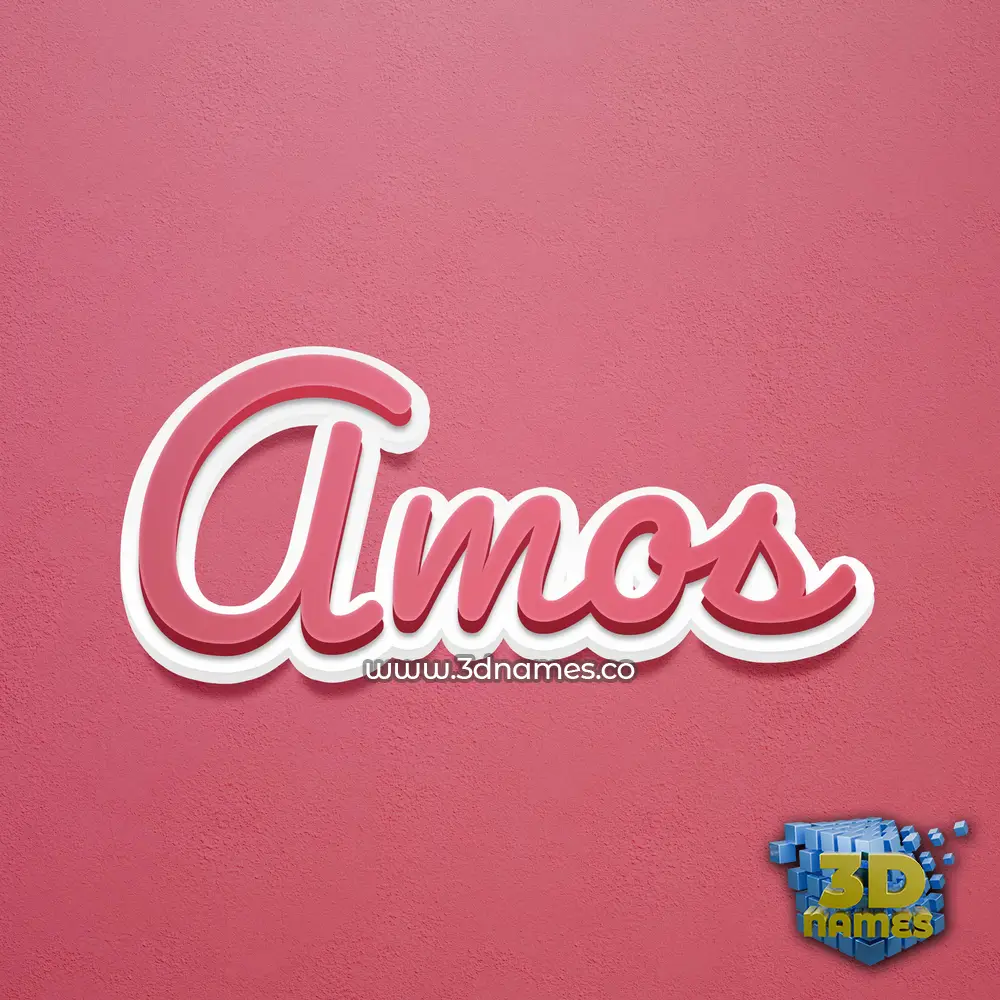 amos in Red Scribble style - 3D name wallpaper